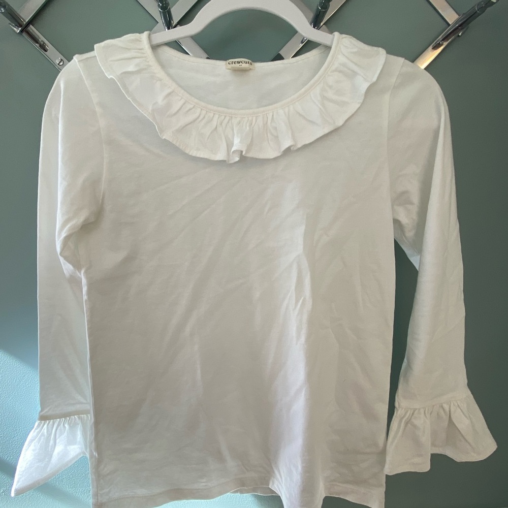 Crewcuts NWT White Ruffle Shirt - Girls 14
